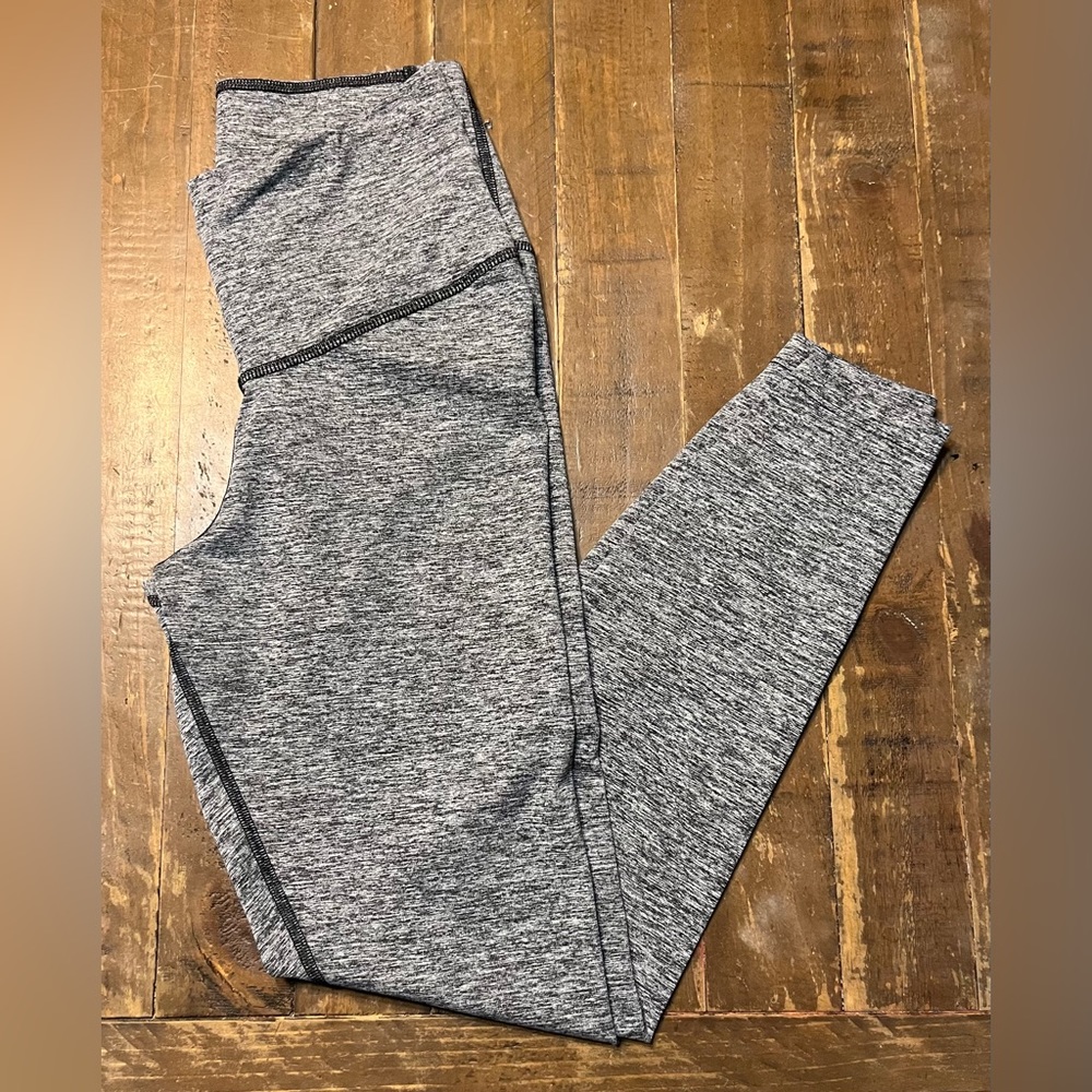 Nike Womens Power Sculpt Victory Tights Small Heather Gray High Rise Leggings